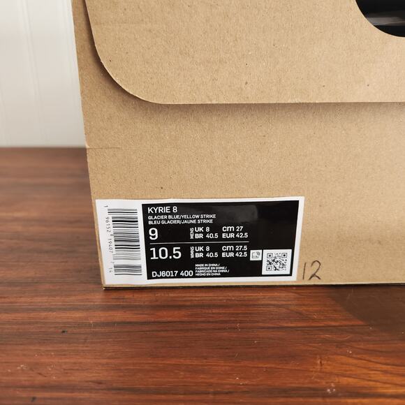 Nike Size 9M/10.5W Kyrie 8 Eagle Air Zoom Glacier Blue Yellow New‎ - Picture 12 of 13